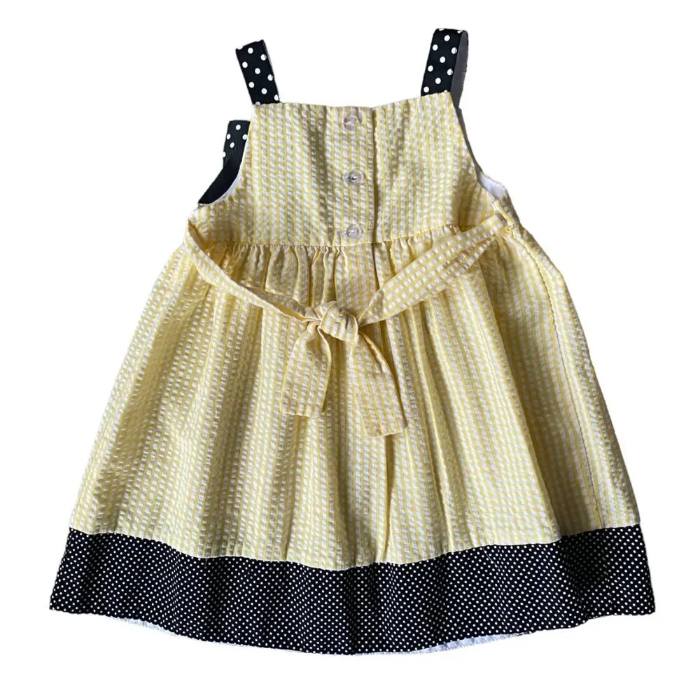 Emily Rose girls 2T yellow and black bee daisy sleeveless sundress